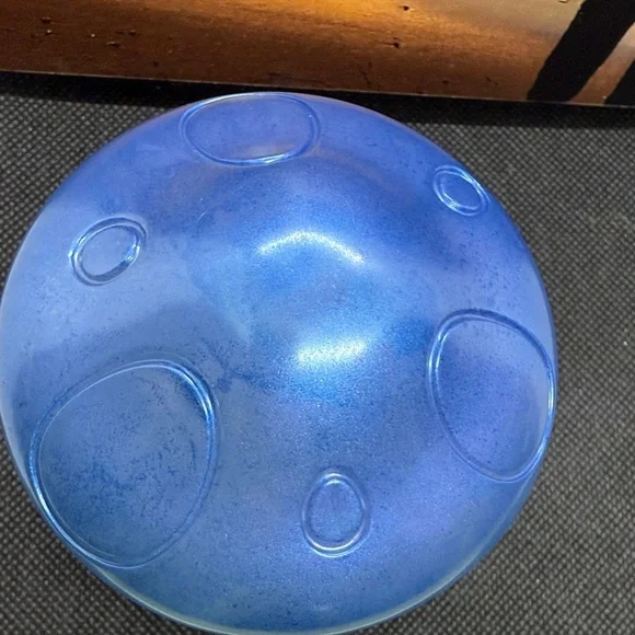 Whimsical Resin with Blue, White Mushroom Jar - Picture 3 of 4